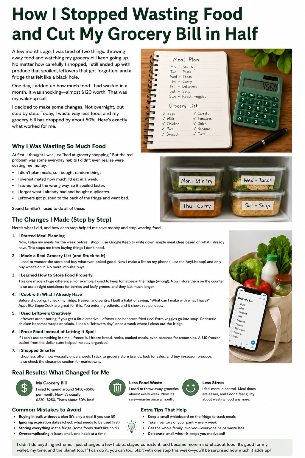 How I Stopped Wasting Food and Cut My Grocery Bill in Half